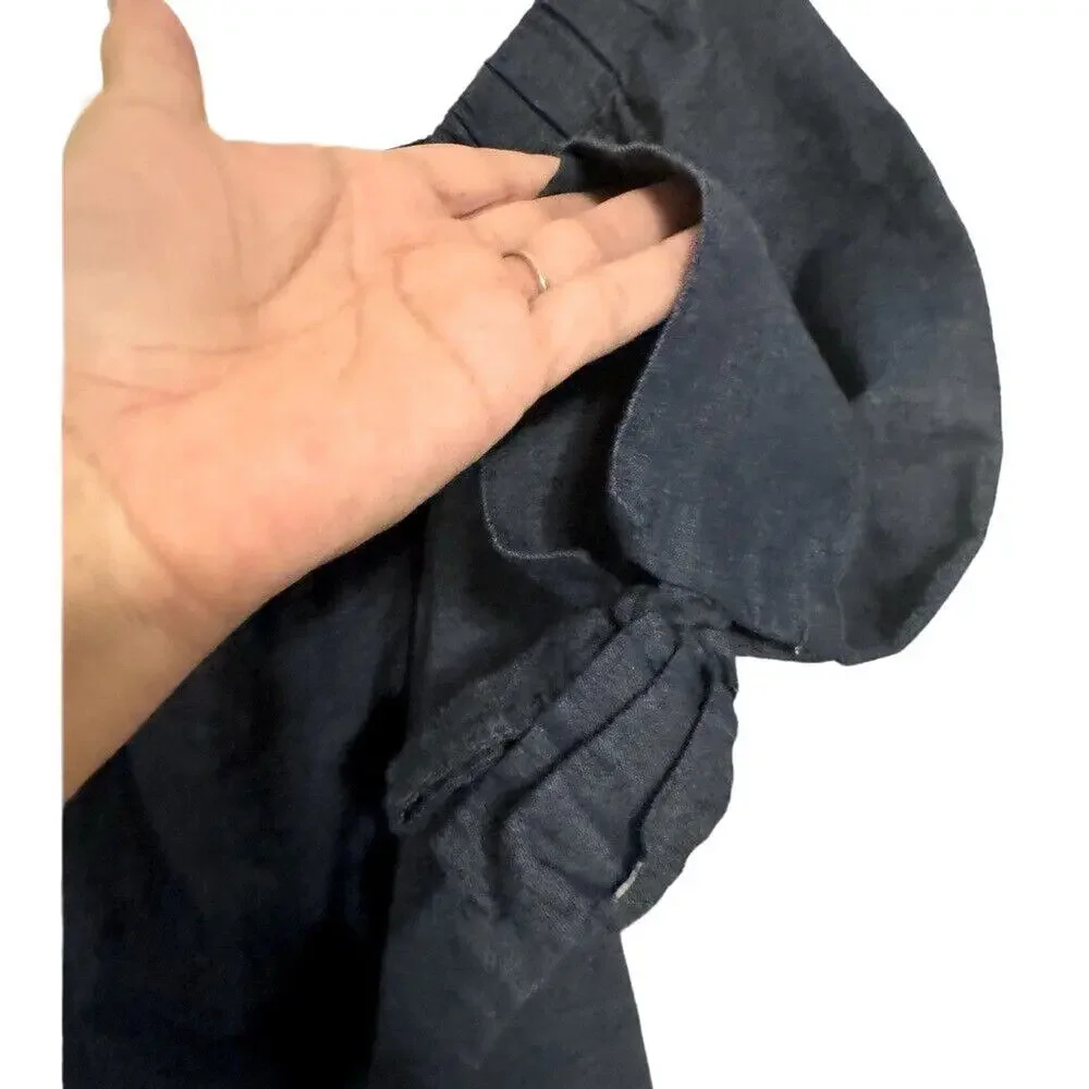 Jessica‎ Howard Off Shoulder Denim Chambray Floral Embroidered Dress Women's 6